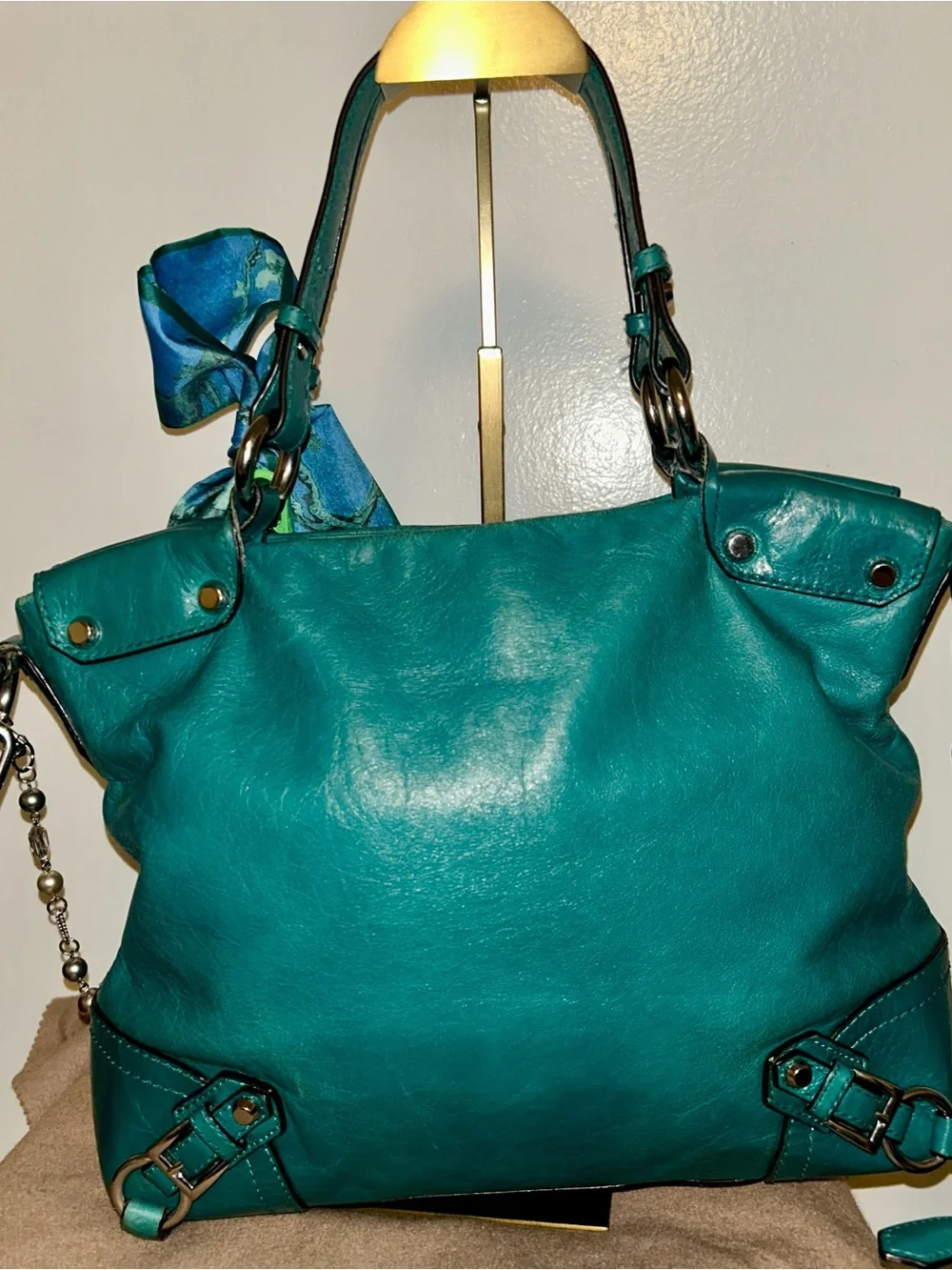 Michael Kors Fallon Medium Satchel in Turquoise/Aqua Color-way.